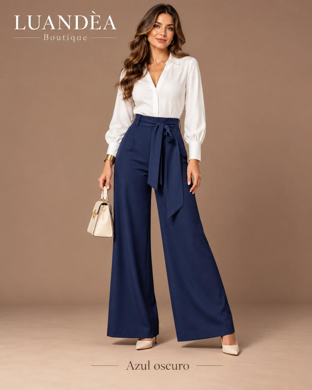 Pantalón Elegante de Talle Alto y Pierna Ancha