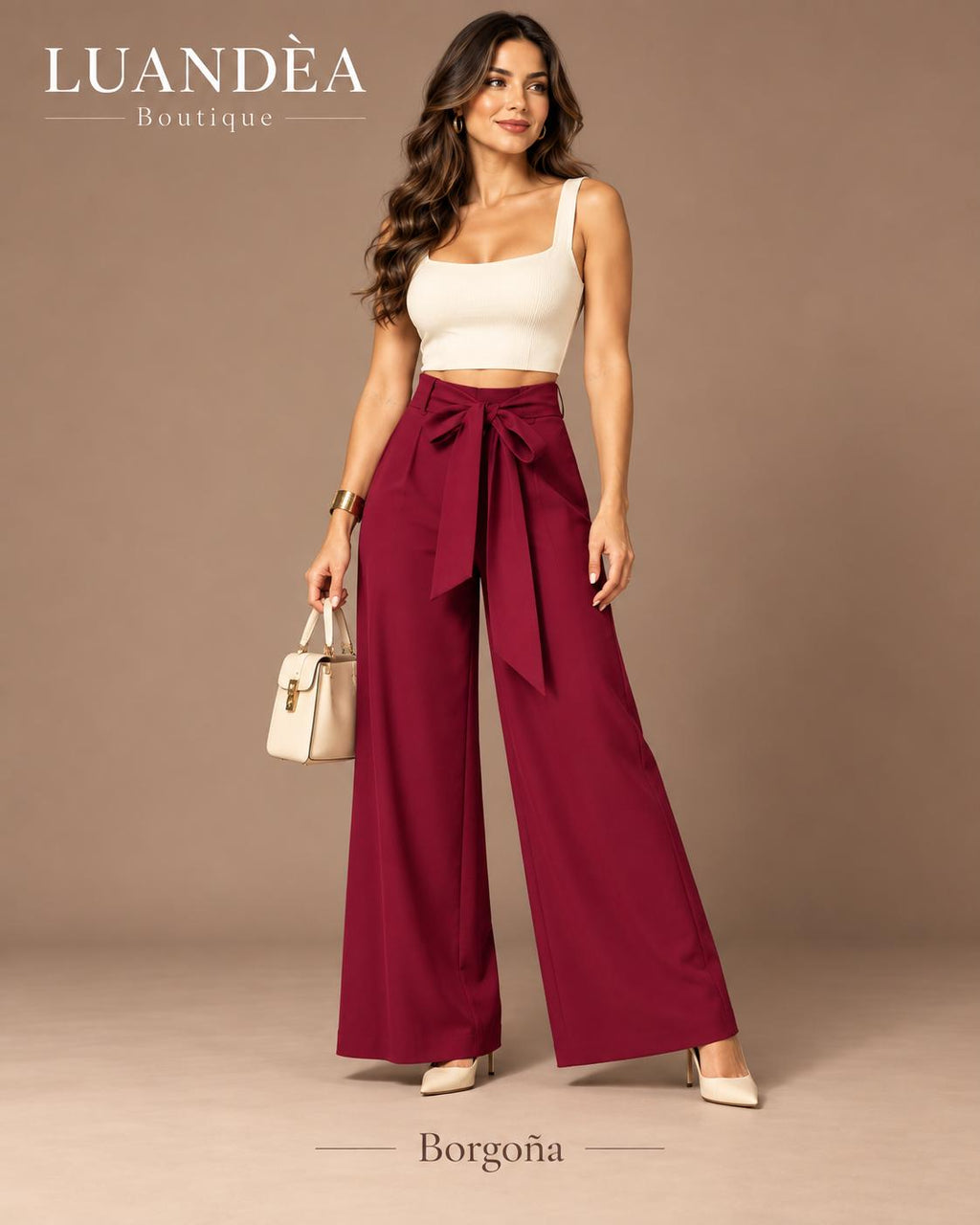 Pantalón Elegante de Talle Alto y Pierna Ancha