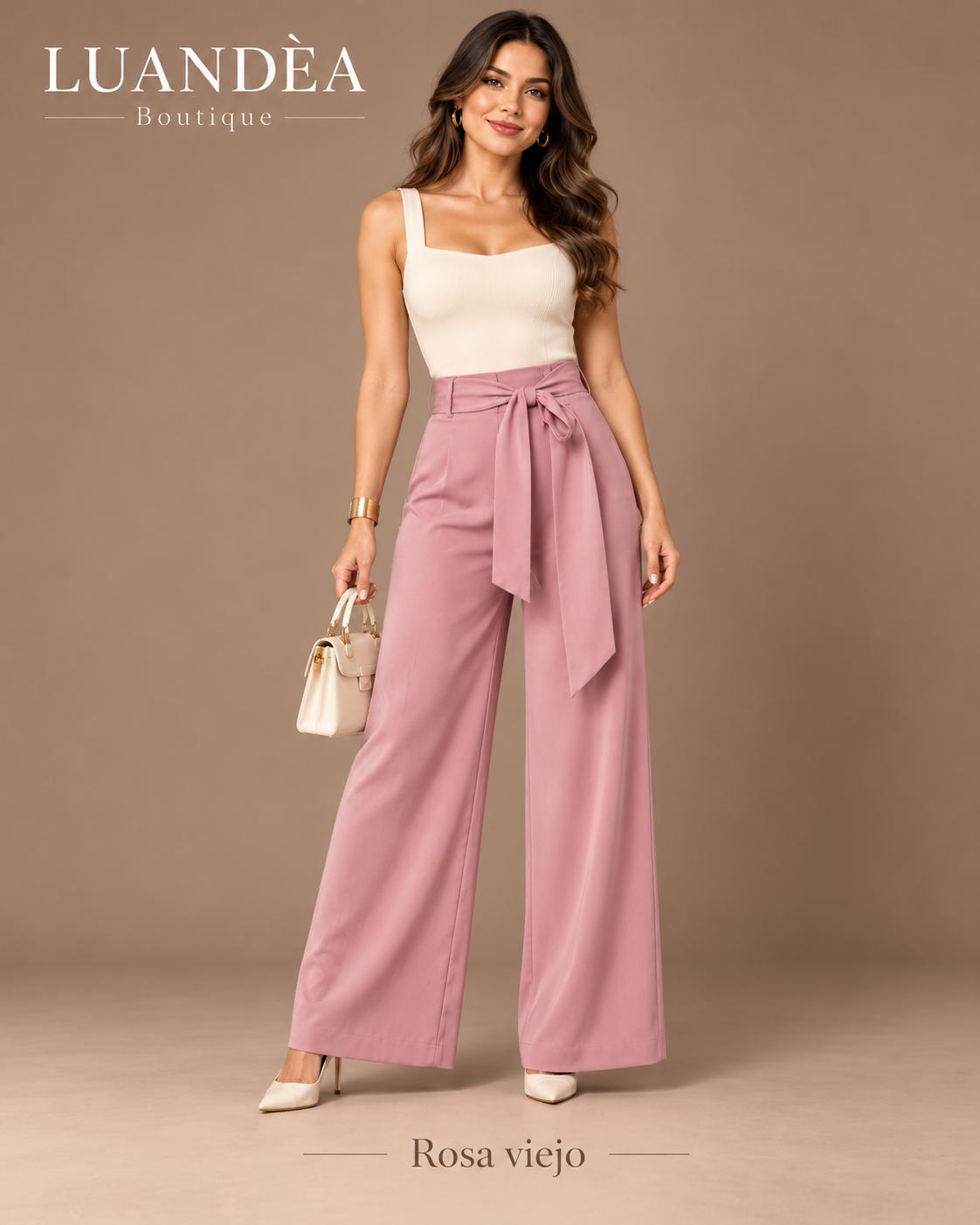 Pantalón Elegante de Talle Alto y Pierna Ancha