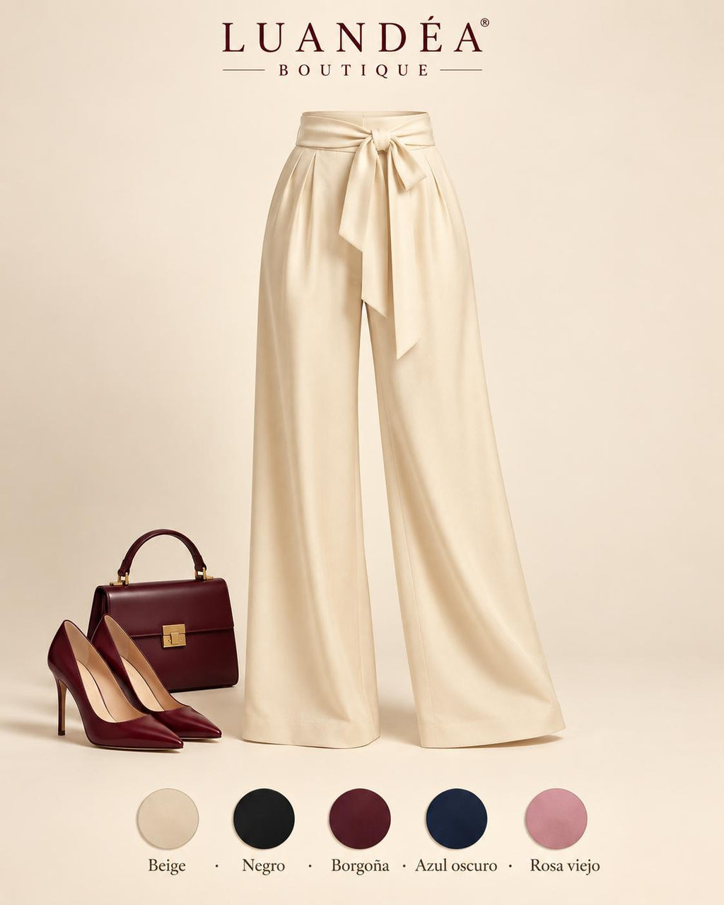 Pantalón Elegante de Talle Alto y Pierna Ancha