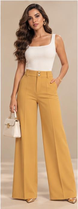Pantalón de Tiro Alto y Patas Anchas