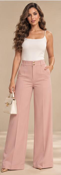 Pantalón de Tiro Alto y Patas Anchas