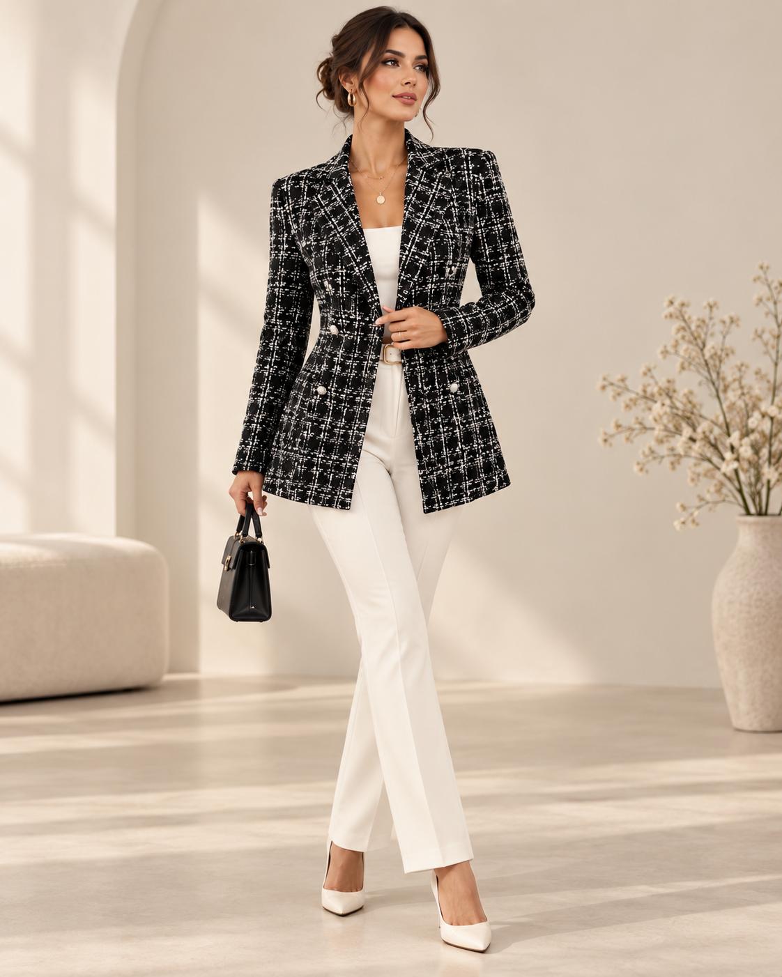 Blazer de Tweed a Cuadros