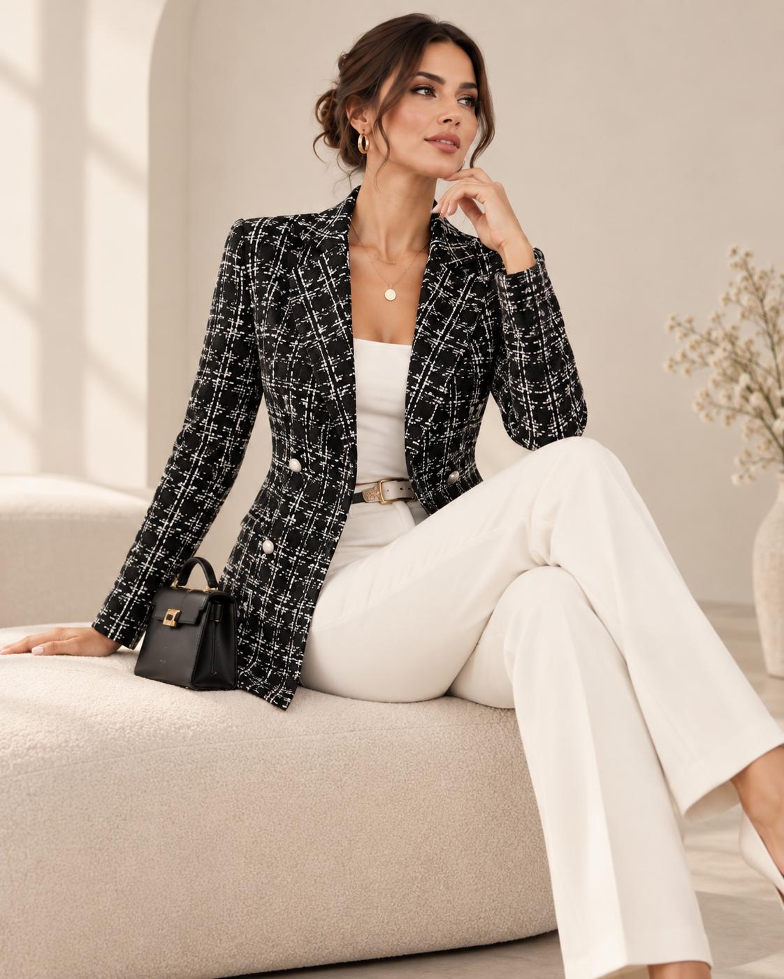 Blazer de Tweed a Cuadros