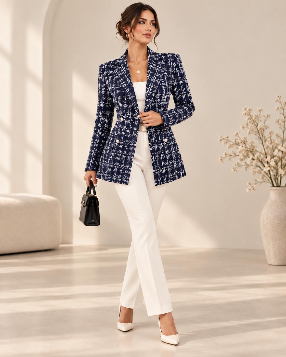 Blazer de Tweed a Cuadros