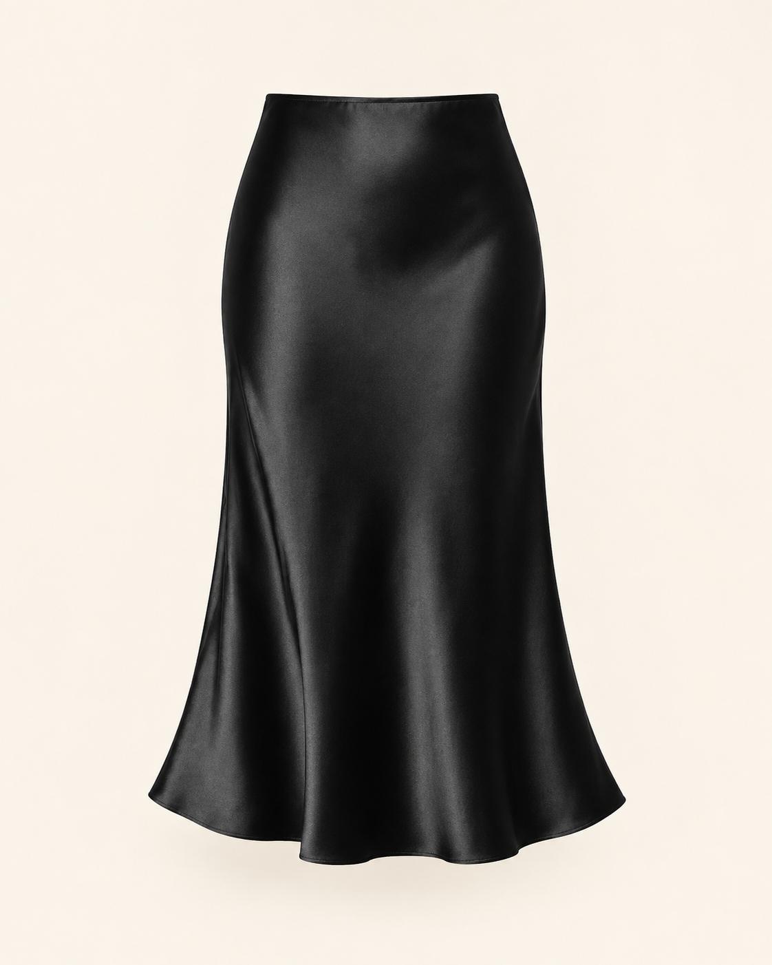 Falda Midi de Satén Elegante y Sofisticada