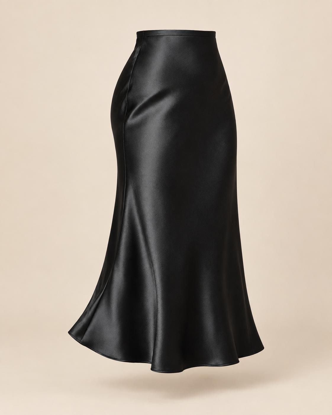 Falda Midi de Satén Elegante y Sofisticada
